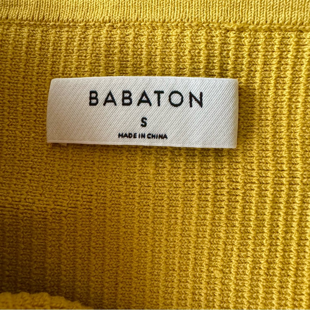 Aritzia Babaton Yellow Ribbed Crop Tank Top Size Small - Picture 6 of 7